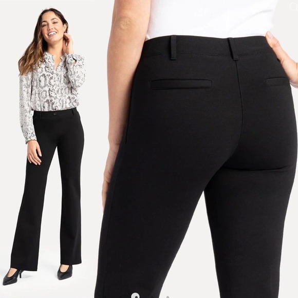 Betabrand Classic Black Boot-Cut Dress Pant Yoga Pants Medium Corpcore Casual - Picture 1 of 8
